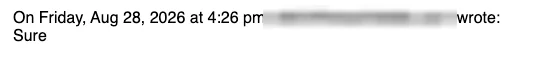 Positive reply: Sure