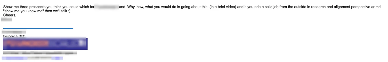 Positive reply: Show me you know me, then we'll talk.