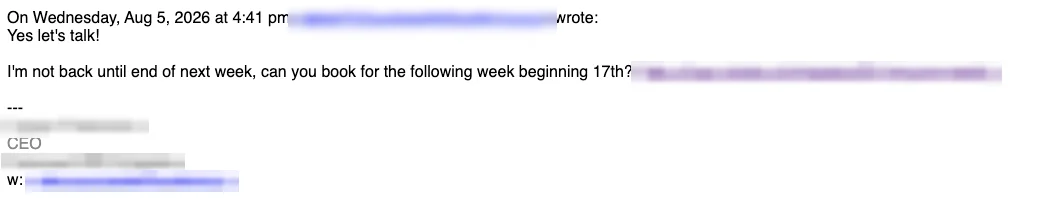 Positive reply: Yes let's talk!